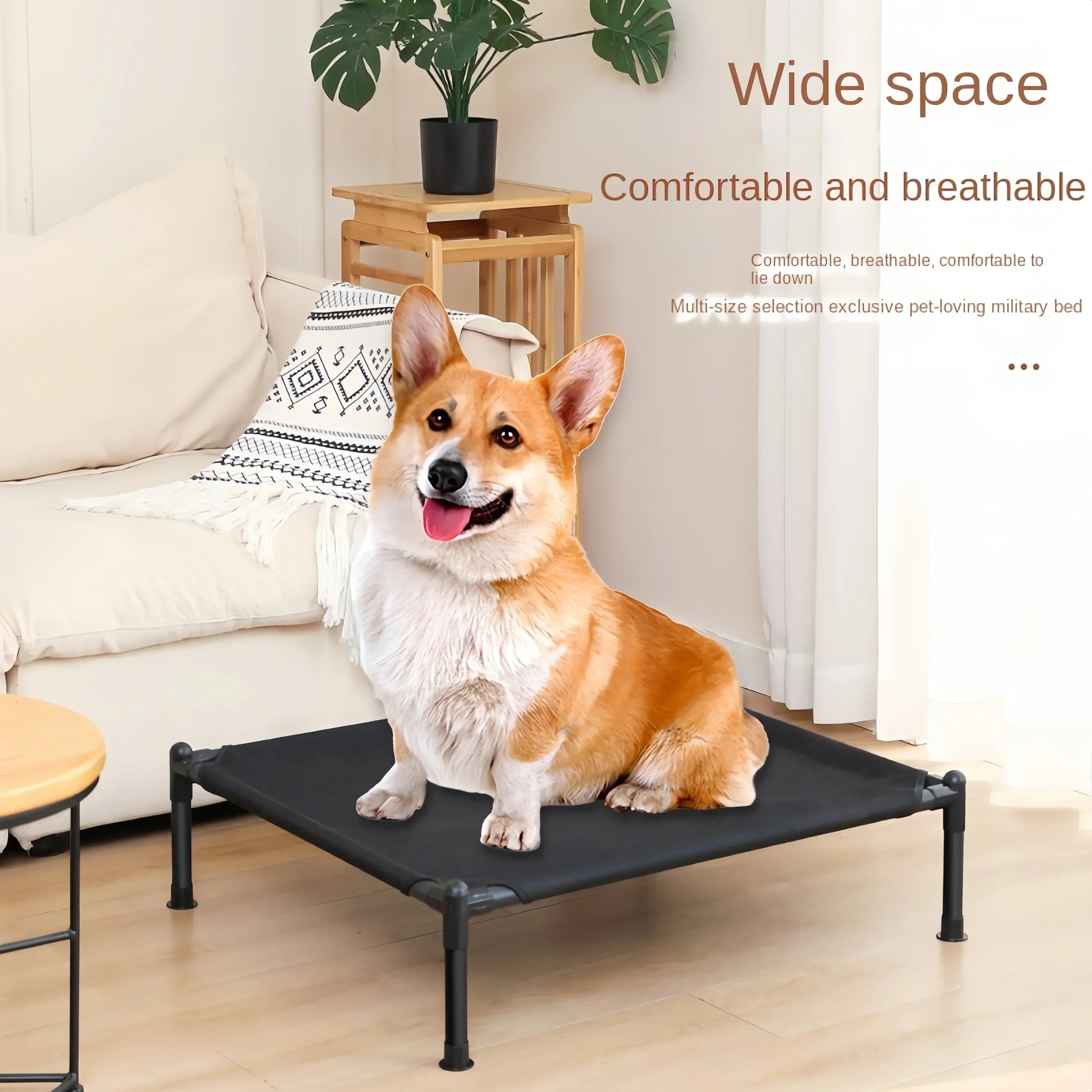 Elevated Portable Pet Bed — Foldable & Washable