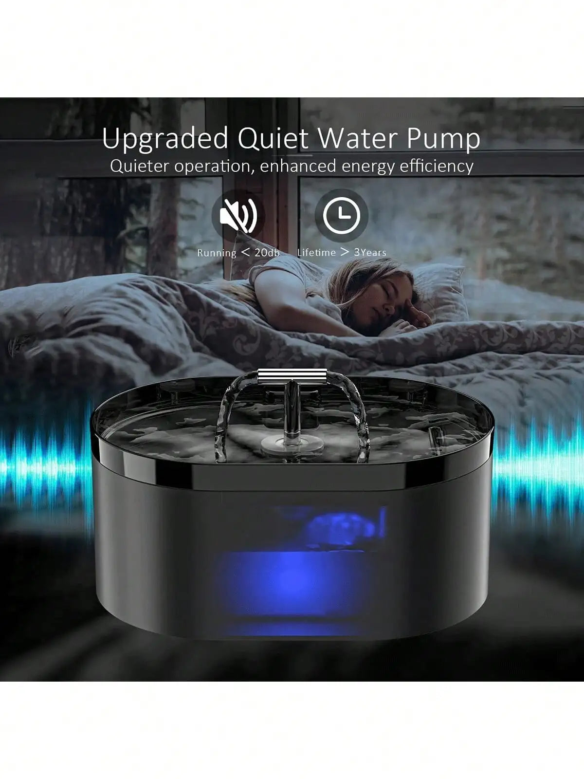 Automatic Cat Water Fountain — 2.2L, Silent Pump