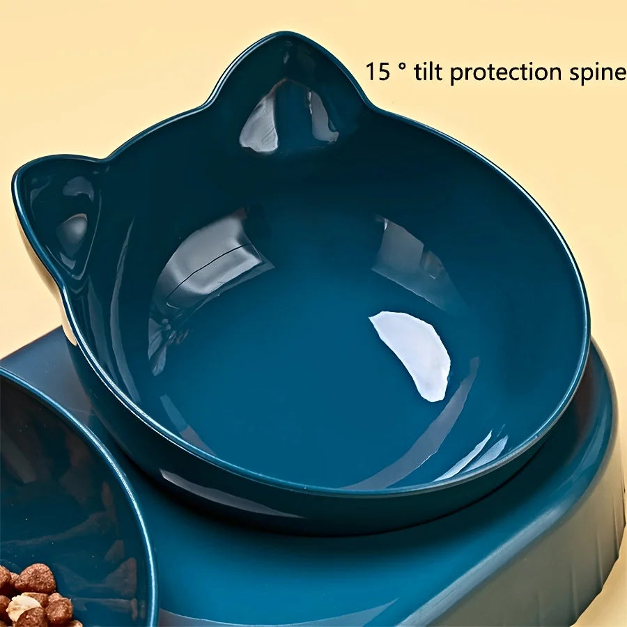 Tilted Pet Bowl Set with Gravity Water Feeder