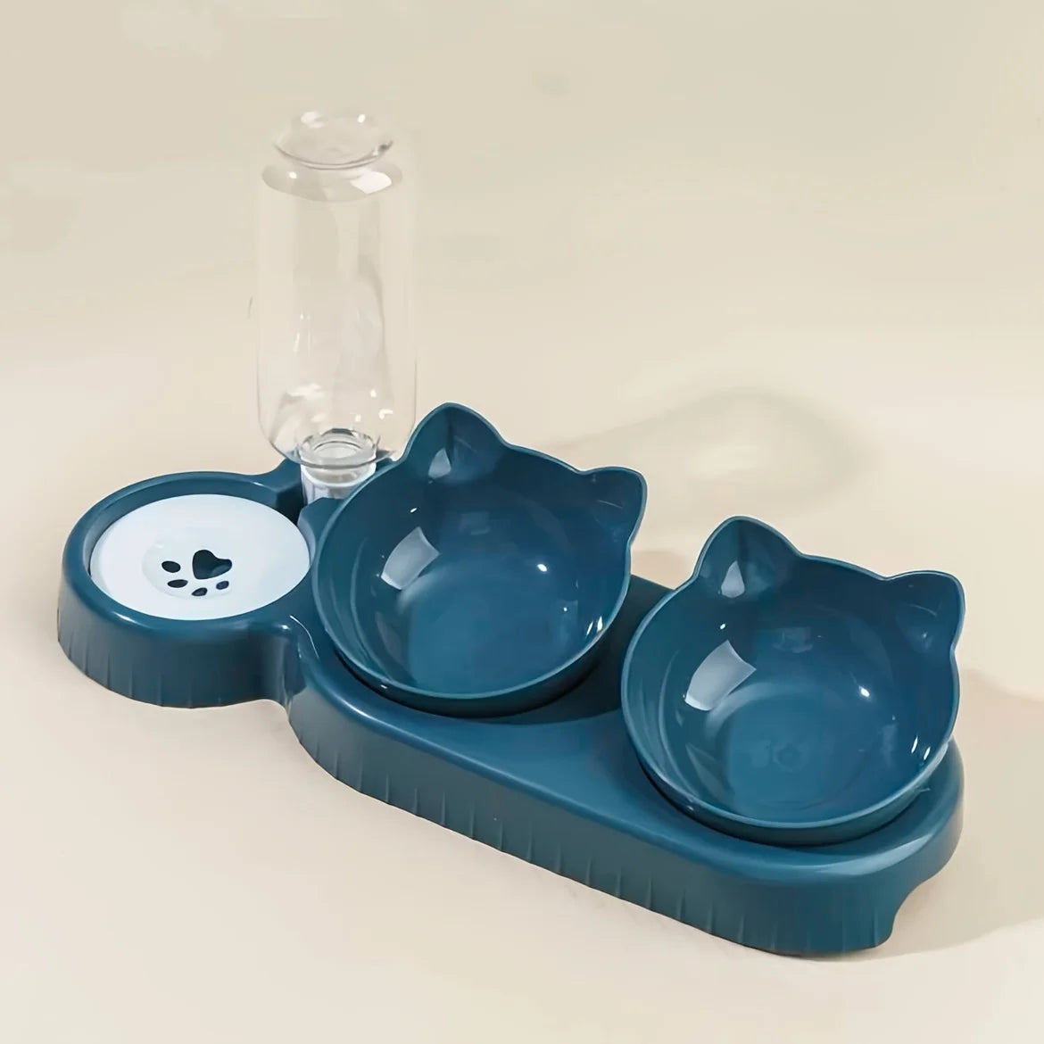 Tilted Pet Bowl Set with Gravity Water Feeder