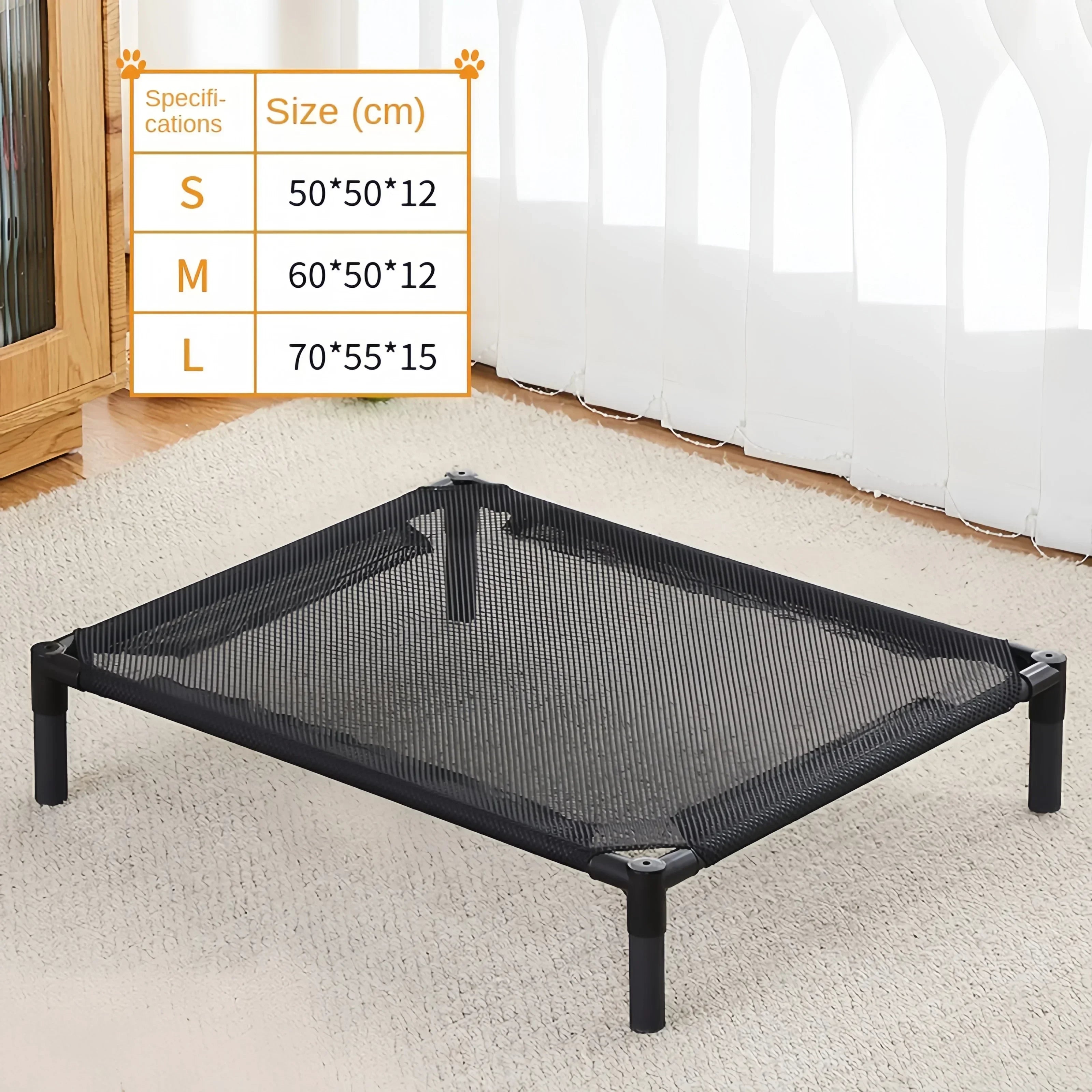Elevated Portable Pet Bed — Foldable & Washable
