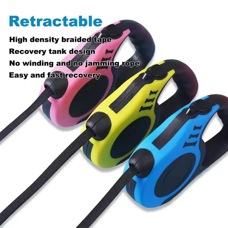 Retractable Dog Leash — Braided Nylon, 16ft