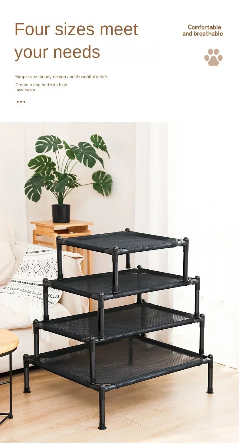 Elevated Portable Pet Bed — Foldable & Washable