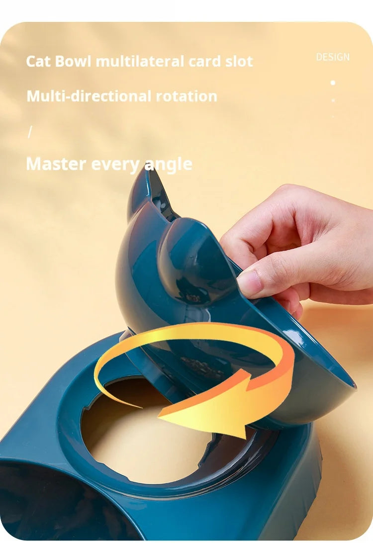 Tilted Pet Bowl Set with Gravity Water Feeder
