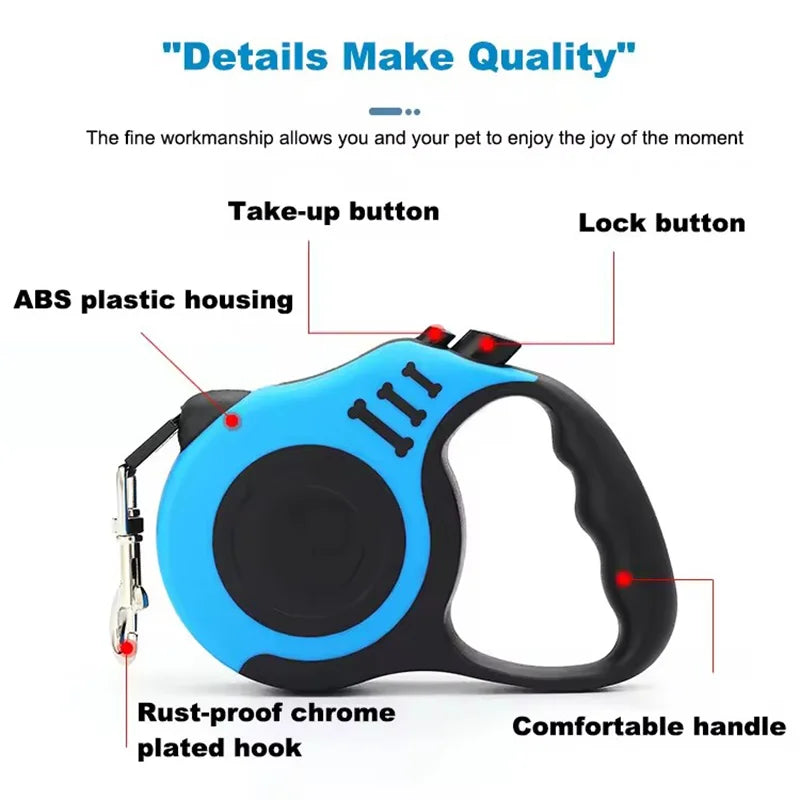 Retractable Dog Leash — Braided Nylon, 16ft